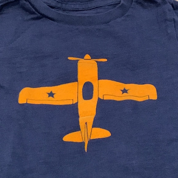 Little Me Long Sleeve T-Shirts in Army Elephant & Navy Airplane Design size 24M - Picture 6 of 8